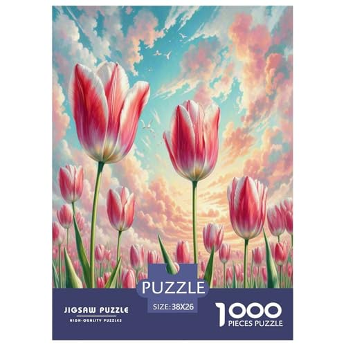 Tulpen Puzzles 1000 Teile Schwer Puzzle Spielzeug Lernspiel Impossible Herausforderungsspielzeug Für Erwachsene Kinder 38x26cm/1000pcs von UNRXJZLVM