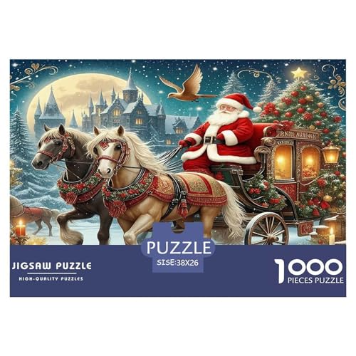Weihnachtsmann Puzzle 1000 Teile Schwer Puzzle Spielzeug Lernspiel Impossible Herausforderung Spielzeug Für Erwachsene Kinder 38x26cm/1000pcs von UNRXJZLVM