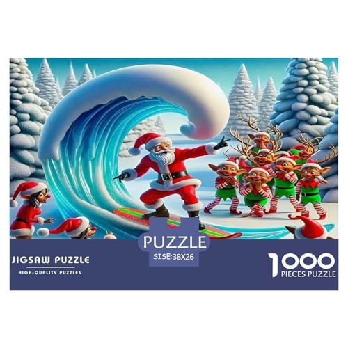 Weihnachtsmann Puzzle 1000 Teile Schwer Puzzle Spielzeug Lernspiel Impossible Herausforderungsspielzeug Für Erwachsene Kinder 38x26cm/1000pcs von UNRXJZLVM
