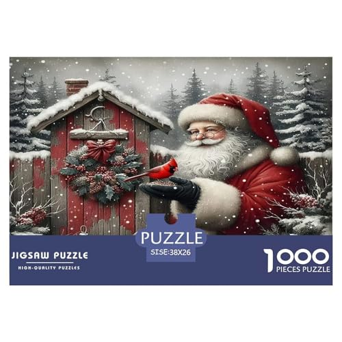 Weihnachtsmann Puzzle 1000 Teile Schwer Puzzle Spielzeug Lernspiel Impossible Herausforderungsspielzeug Für Erwachsene Kinder 38x26cm/1000pcs von UNRXJZLVM