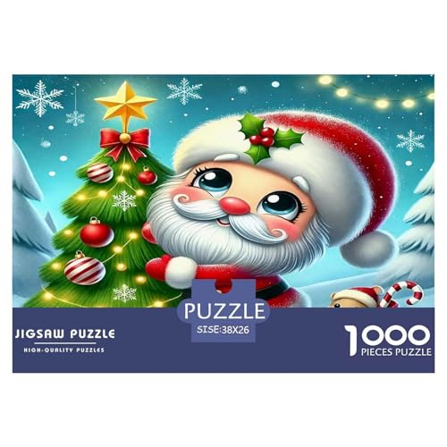 Weihnachtsmann Puzzle 1000 Teile Schwer Puzzle Spielzeug Lernspiel Impossible Herausforderungsspielzeug Für Erwachsene Kinder 38x26cm/1000pcs von UNRXJZLVM