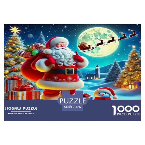 Weihnachtsmann Puzzle 1000 Teile Schwer Puzzle Spielzeug Lernspiel Impossible Herausforderungsspielzeug Für Erwachsene Kinder 38x26cm/1000pcs von UNRXJZLVM