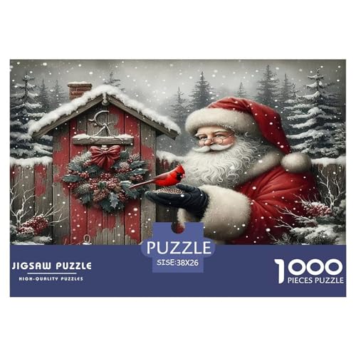 Weihnachtsmann Puzzle 1000 Teile Schwer Puzzle Spielzeug Lernspiel Impossible Herausforderungsspielzeug Für Erwachsene Kinder 38x26cm/1000pcs von UNRXJZLVM