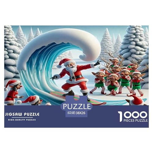 Weihnachtsmann Puzzle 1000 Teile Schwer Puzzle Spielzeug Lernspiel Impossible Herausforderungsspielzeug Für Erwachsene Kinder 38x26cm/1000pcs von UNRXJZLVM