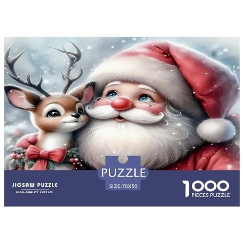 Weihnachtsmann Puzzle 1000 Teile Schwer Puzzle Spielzeug Lernspiel Impossible Herausforderungsspielzeug Für Erwachsene Und Kinder Ab 12 Jahren 70x50cm/1000pcs von UNRXJZLVM