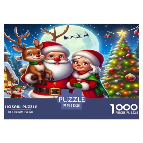 Weihnachtsmann Puzzle 1000 Teile Schwer Puzzle Spielzeug Pädagogisches Spiel Impossible Herausforderungsspielzeug Für Erwachsene Kinder 38x26cm/1000pcs von UNRXJZLVM