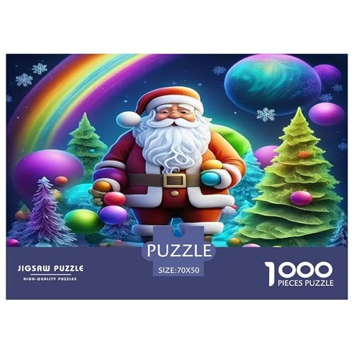 Weihnachtsmann Puzzle 1000 Teile Schwer Puzzle Spielzeug Pädagogisches Spiel Impossible Herausforderungsspielzeug Für Erwachsene Kinder 70x50cm/1000pcs von UNRXJZLVM