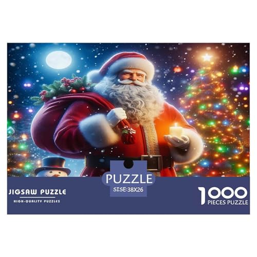 Weihnachtsmann Puzzle 1000-teilige Schwer Puzzle Spielzeug Lernspiel Impossible Herausforderung Spielzeug Für Erwachsene Kinder 38x26cm/1000pcs von UNRXJZLVM