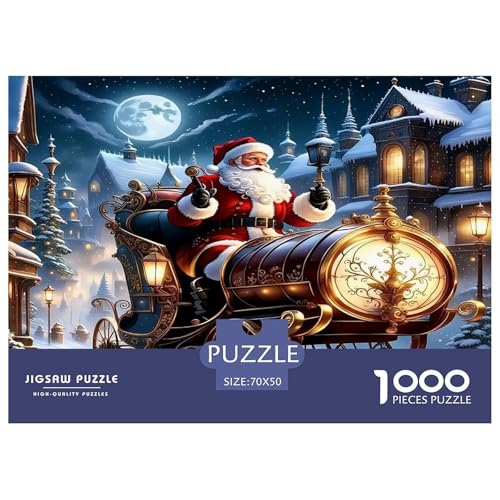 Weihnachtsmann Puzzle 1000-teilige Schwer Puzzle Spielzeug Lernspiel Impossible Herausforderung Spielzeug Für Erwachsene Kinder 70x50cm/1000pcs von UNRXJZLVM