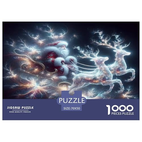 Weihnachtsmann Puzzle 1000-teilige Schwer Puzzle Spielzeug Lernspiel Impossible Herausforderung Spielzeug Für Erwachsene Und Kinder Ab 14 Jahren 70x50cm/1000pcs von UNRXJZLVM