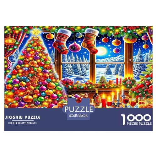 Weihnachtsmann Puzzle 1000-teilige Schwer Puzzle Spielzeug Lernspiel Impossible Herausforderungsspielzeug Für Erwachsene Kinder 38x26cm/1000pcs von UNRXJZLVM