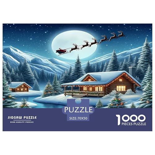 Weihnachtsmann Puzzle 1000-teilige Schwer Puzzle Spielzeug Lernspiel Impossible Herausforderungsspielzeug Für Erwachsene Kinder 70x50cm/1000pcs von UNRXJZLVM