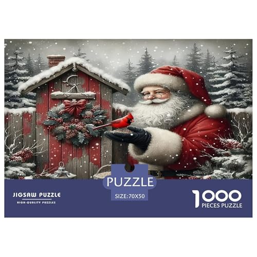 Weihnachtsmann Puzzle 1000-teilige Schwer Puzzle Spielzeug Pädagogisches Spiel Impossible Herausforderungsspielzeug Für Erwachsene Kinder 70x50cm/1000pcs von UNRXJZLVM