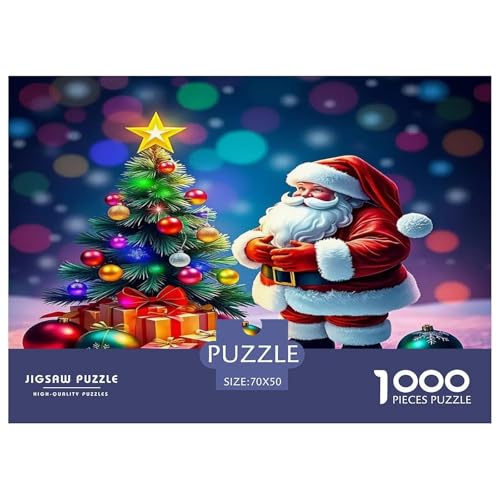 Weihnachtsmann Puzzle 1000-teilige Schwer Puzzle Spielzeug Pädagogisches Spiel Impossible Herausforderungsspielzeug Für Erwachsene Kinder 70x50cm/1000pcs von UNRXJZLVM