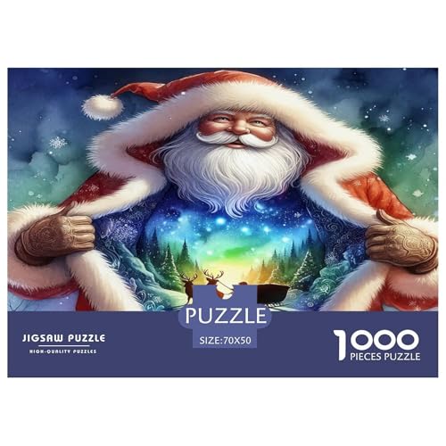 Weihnachtsmann Puzzle 1000-teilige Schwer Puzzle Spielzeug Pädagogisches Spiel Impossible Herausforderungsspielzeug Für Erwachsene Kinder 70x50cm/1000pcs von UNRXJZLVM