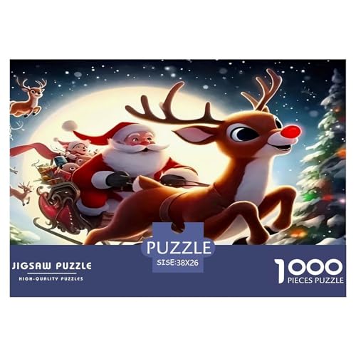 Weihnachtsmann Puzzles 1000 Teile Schwer Puzzle Spielzeug Lernspiel Impossible Herausforderung Spielzeug Für Erwachsene Und Kinder Ab 14 Jahren 38x26cm/1000pcs von UNRXJZLVM