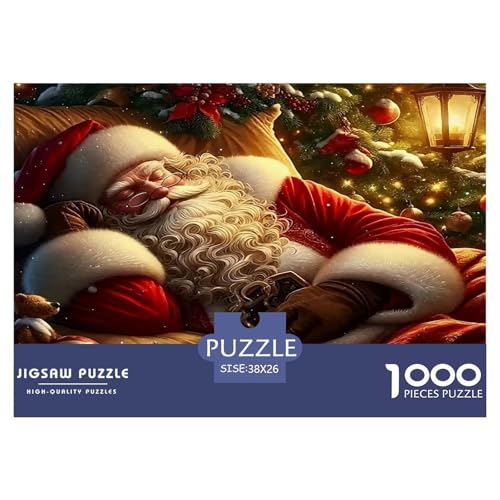 Weihnachtsmann Puzzles 1000 Teile Schwer Puzzle Spielzeug Pädagogisches Spiel Impossible Herausforderungsspielzeug Für Erwachsene Kinder 38x26cm/1000pcs von UNRXJZLVM