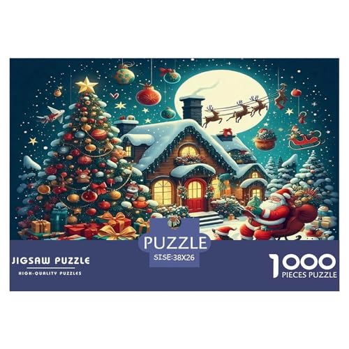 Weihnachtsmann Puzzles 1000 Teile Schwer Puzzle Spielzeug Pädagogisches Spiel Impossible Herausforderungsspielzeug Für Erwachsene Kinder 38x26cm/1000pcs von UNRXJZLVM