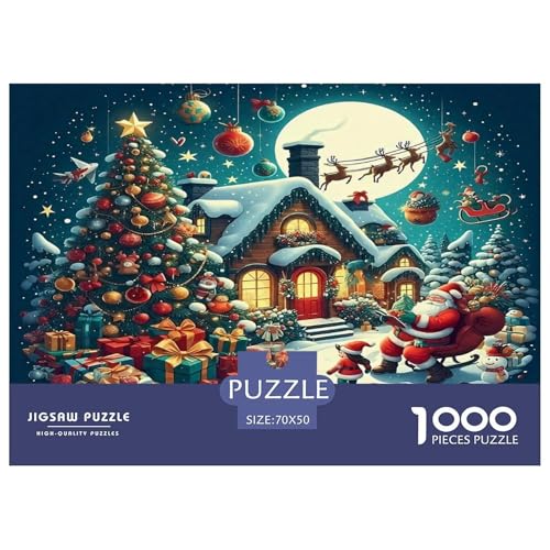 Weihnachtsmann Puzzles 1000 Teile Schwer Puzzle Spielzeug Pädagogisches Spiel Impossible Herausforderungsspielzeug Für Erwachsene Kinder 70x50cm/1000pcs von UNRXJZLVM