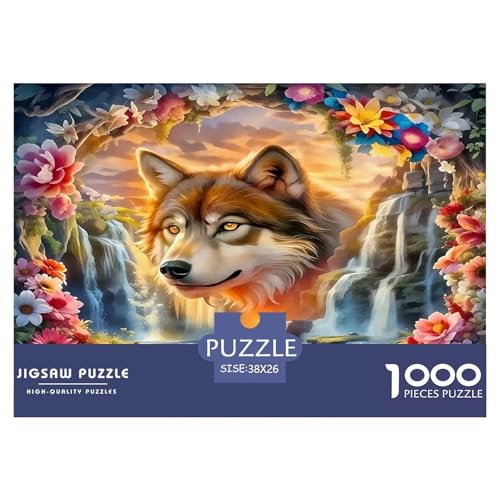Wolf Puzzle 1000 Teile Schwer Puzzle Spielzeug Lernspiel Impossible Herausforderung Spielzeug Für Erwachsene Kinder 38x26cm/1000pcs von UNRXJZLVM