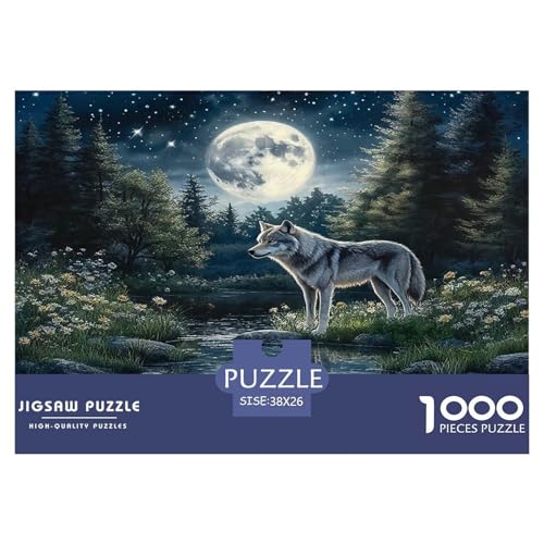 Wolf Puzzle 1000 Teile Schwer Puzzle Spielzeug Lernspiel Impossible Herausforderung Spielzeug Für Erwachsene Kinder 38x26cm/1000pcs von UNRXJZLVM