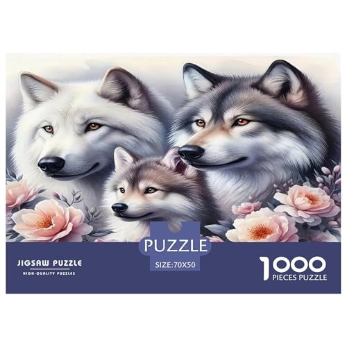 Wolf Puzzle 1000 Teile Schwer Puzzle Spielzeug Lernspiel Impossible Herausforderung Spielzeug Für Erwachsene Kinder 70x50cm/1000pcs von UNRXJZLVM