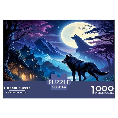 Wolf Puzzle 1000 Teile Schwer Puzzle Spielzeug Lernspiel Impossible Herausforderungsspielzeug Für Erwachsene Kinder 38x26cm/1000pcs von UNRXJZLVM