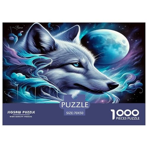 Wolf Puzzle 1000 Teile Schwer Puzzle Spielzeug Lernspiel Impossible Herausforderungsspielzeug Für Erwachsene Kinder 70x50cm/1000pcs von UNRXJZLVM