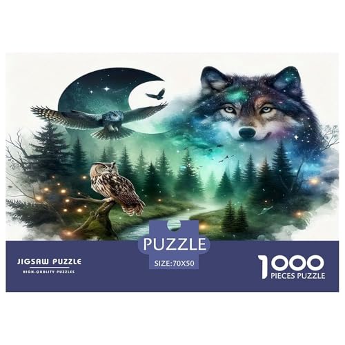 Wolf Puzzle 1000 Teile Schwer Puzzle Spielzeug Lernspiel Impossible Herausforderungsspielzeug Für Erwachsene Kinder 70x50cm/1000pcs von UNRXJZLVM