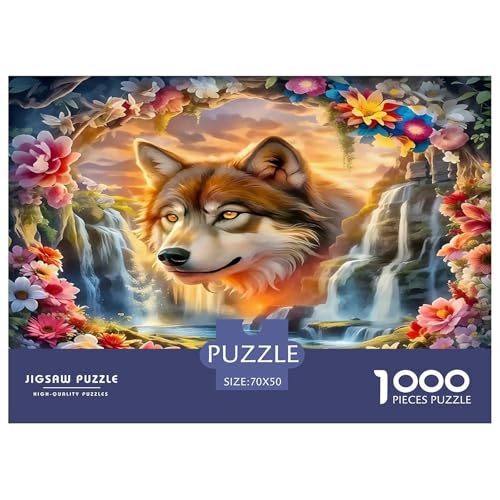 Wolf Puzzle 1000 Teile Schwer Puzzle Spielzeug Lernspiel Impossible Herausforderungsspielzeug Für Erwachsene Kinder 70x50cm/1000pcs von UNRXJZLVM