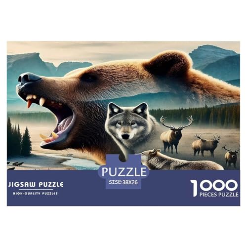 Wolf Puzzle 1000 Teile Schwer Puzzle Spielzeug Pädagogisches Spiel Impossible Herausforderung Spielzeug Für Erwachsene Kinder 38x26cm/1000pcs von UNRXJZLVM