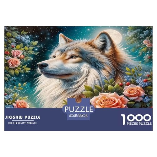 Wolf Puzzle 1000 Teile Schwer Puzzle Spielzeug Pädagogisches Spiel Impossible Herausforderungsspielzeug Für Erwachsene Kinder 38x26cm/1000pcs von UNRXJZLVM