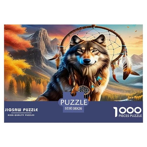 Wolf Puzzle 1000 Teile Schwer Puzzle Spielzeug Pädagogisches Spiel Impossible Herausforderungsspielzeug Für Erwachsene Kinder 38x26cm/1000pcs von UNRXJZLVM