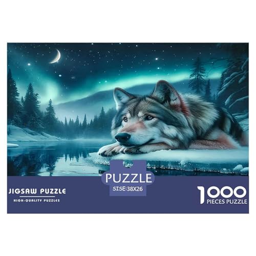 Wolf Puzzle 1000-teilige Schwer Puzzle Spielzeug Lernspiel Impossible Herausforderung Spielzeug Für Erwachsene Kinder 38x26cm/1000pcs von UNRXJZLVM