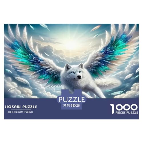 Wolf Puzzle 1000-teilige Schwer Puzzle Spielzeug Lernspiel Impossible Herausforderung Spielzeug Für Erwachsene Kinder 38x26cm/1000pcs von UNRXJZLVM