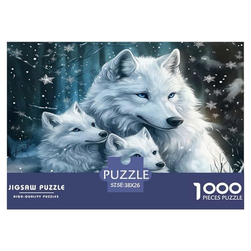 Wolf Puzzle 1000-teilige Schwer Puzzle Spielzeug Pädagogisches Spiel Impossible Herausforderungsspielzeug Für Erwachsene Kinder 38x26cm/1000pcs von UNRXJZLVM