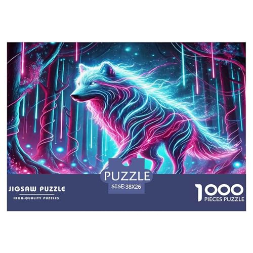 Wolf Puzzle 1000-teilige Schwer Puzzle Spielzeug Pädagogisches Spiel Impossible Herausforderungsspielzeug Für Erwachsene Kinder 38x26cm/1000pcs von UNRXJZLVM