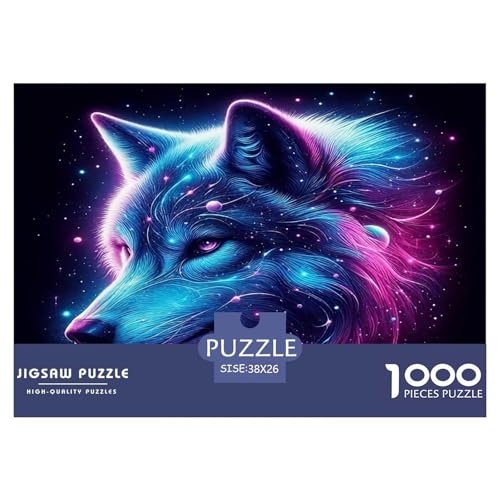 Wolf Puzzles 1000 Teile Schwer Puzzle Spielzeug Lernspiel Impossible Herausforderung Spielzeug Für Erwachsene Kinder 38x26cm/1000pcs von UNRXJZLVM