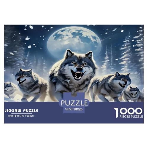 Wolf Puzzles 1000 Teile Schwer Puzzle Spielzeug Lernspiel Impossible Herausforderung Spielzeug Für Erwachsene Kinder 38x26cm/1000pcs von UNRXJZLVM