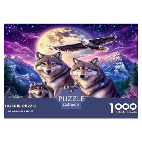 Wolf Puzzles 1000 Teile Schwer Puzzle Spielzeug Lernspiel Impossible Herausforderungsspielzeug Für Erwachsene Kinder 38x26cm/1000pcs von UNRXJZLVM