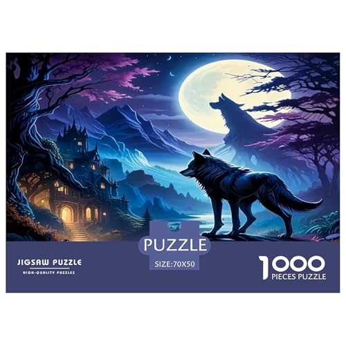 Wolf Puzzles 1000 Teile Schwer Puzzle Spielzeug Lernspiel Impossible Herausforderungsspielzeug Für Erwachsene Kinder 70x50cm/1000pcs von UNRXJZLVM