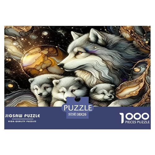 Wolf Puzzles 1000 Teile Schwer Puzzle Spielzeug Pädagogisches Spiel Impossible Herausforderung Spielzeug Für Erwachsene Und Kinder in Bewährter 38x26cm/1000pcs von UNRXJZLVM