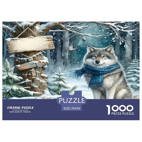 Wolf Puzzles 1000 Teile Schwer Puzzle Spielzeug Pädagogisches Spiel Impossible Herausforderungsspielzeug Für Erwachsene Kinder 70x50cm/1000pcs von UNRXJZLVM