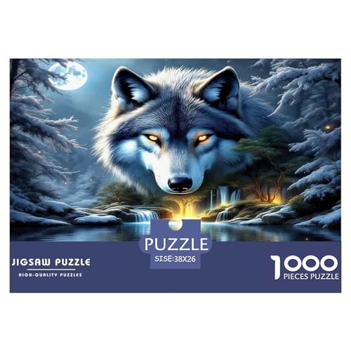 Wolf Puzzles 1000-teilige Schwer Puzzle Spielzeug Lernspiel Impossible Herausforderungsspielzeug Für Erwachsene Kinder 38x26cm/1000pcs von UNRXJZLVM