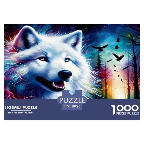 Wolf Puzzles 1000-teilige Schwer Puzzle Spielzeug Lernspiel Impossible Herausforderungsspielzeug Für Erwachsene Kinder 38x26cm/1000pcs von UNRXJZLVM