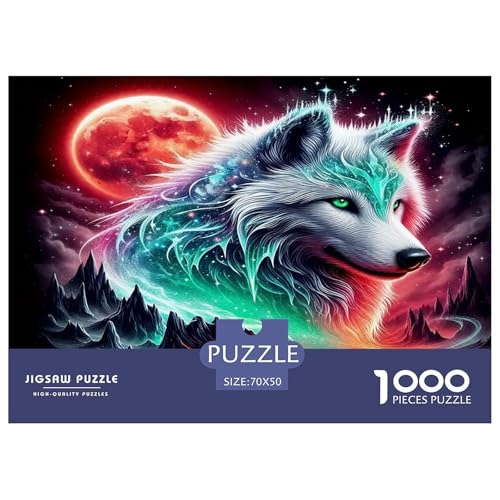 Wolf Puzzles 1000-teilige Schwer Puzzle Spielzeug Lernspiel Impossible Herausforderungsspielzeug Für Erwachsene Kinder 70x50cm/1000pcs von UNRXJZLVM