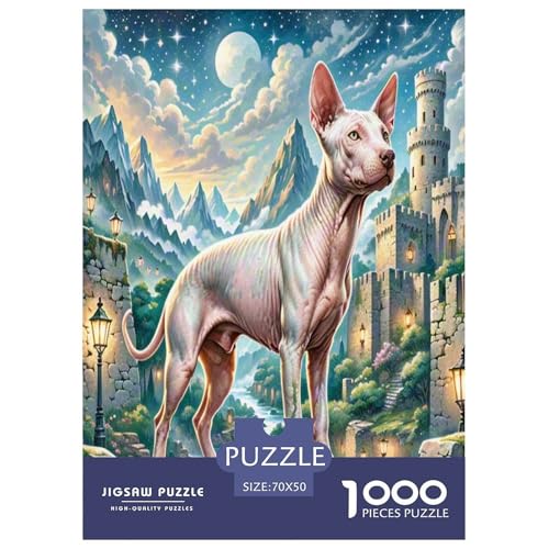 Xoloitzcuintli Puzzle 1000-teilige Schwer Puzzle Spielzeug Pädagogisches Spiel Impossible Herausforderung Spielzeug Für Erwachsene Kinder 70x50cm/1000pcs von UNRXJZLVM