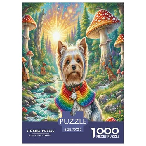 Yorkshire Terrier Puzzles 1000 Teile Schwer Puzzle Spielzeug Lernspiel Impossible Herausforderungsspielzeug Für Erwachsene Kinder 70x50cm/1000pcs von UNRXJZLVM
