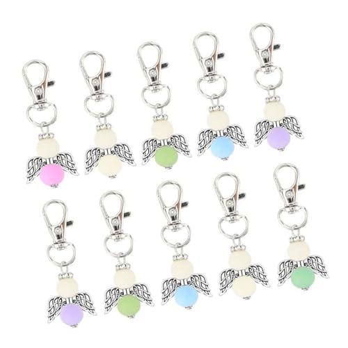 10/30 Stück Segen-Schlüsselanhänger für Hochzeit, Babyparty, Perlen, Flügel, Schlüsselanhänger, Karabinerverschlüsse, Schlüsselanhänger, verschiedene Farben von UNTERING