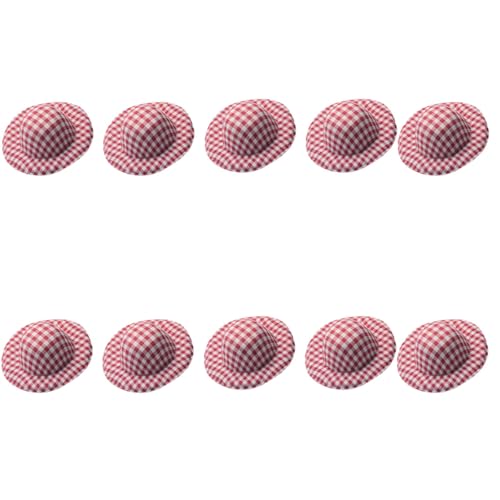 10 Stück unlackierte Miniatur-Hut, 5,8 cm, für handgefertigte Dekoration, leichter Stoff, Hüte für Hochzeiten, Kindergeburtstage, verstellbare Kopfgröße von UNTERING